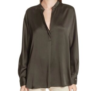 Vince Silk Chic Olive Blouse for Women
